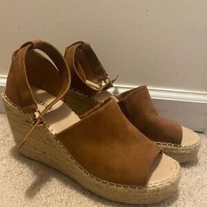 Brown Suede Wedge Sandals